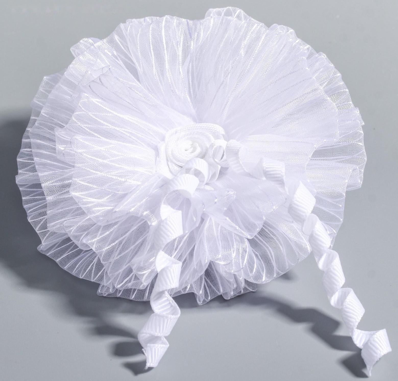 Бант для волос, ВИНКС, белый  с локонами, 7 см