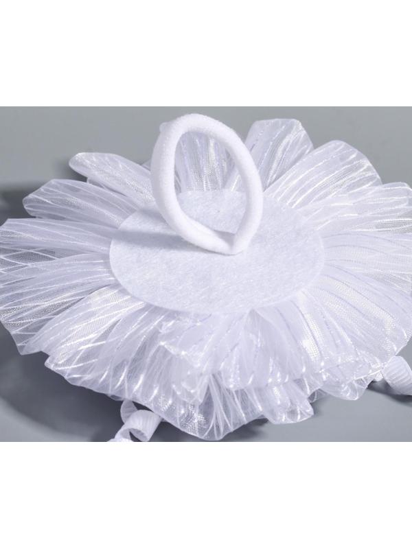 Бант для волос, ВИНКС, белый  с локонами, 7 см