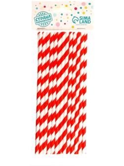 Трубочки для коктейля «Спираль», набор 25 шт., цвет красный