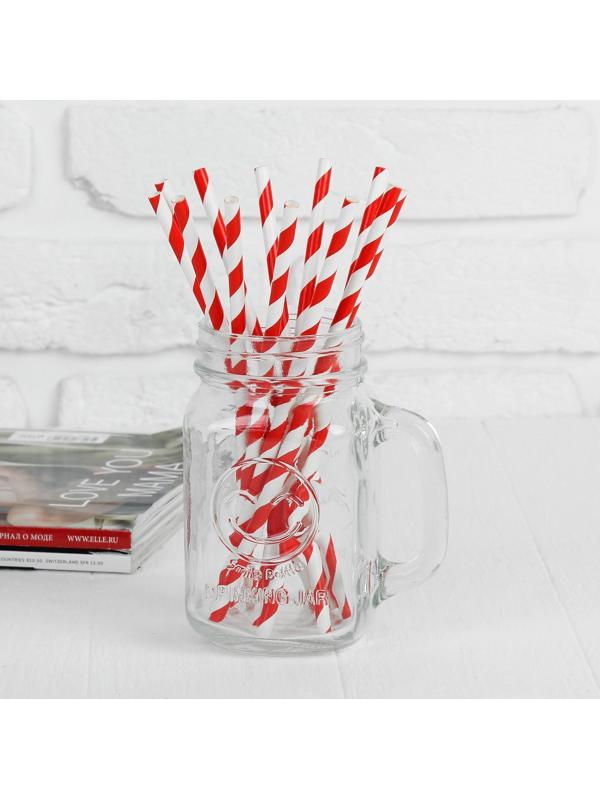 Трубочки для коктейля «Спираль», набор 25 шт., цвет красный