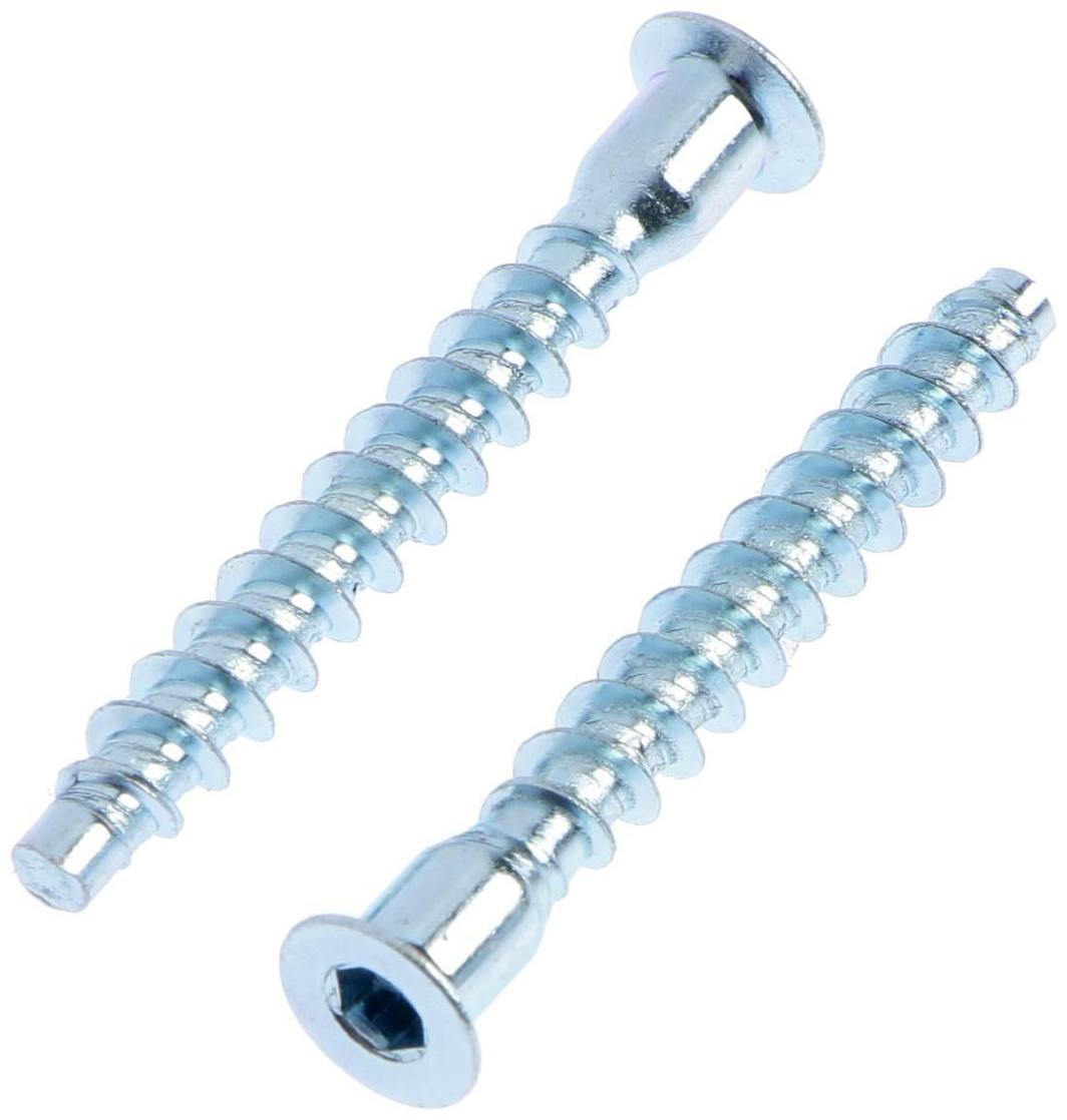 Винт конфирмат ТУНДРА krep, 6.3х50 мм, стальной, оцинкованный, в упаковке 10 шт.