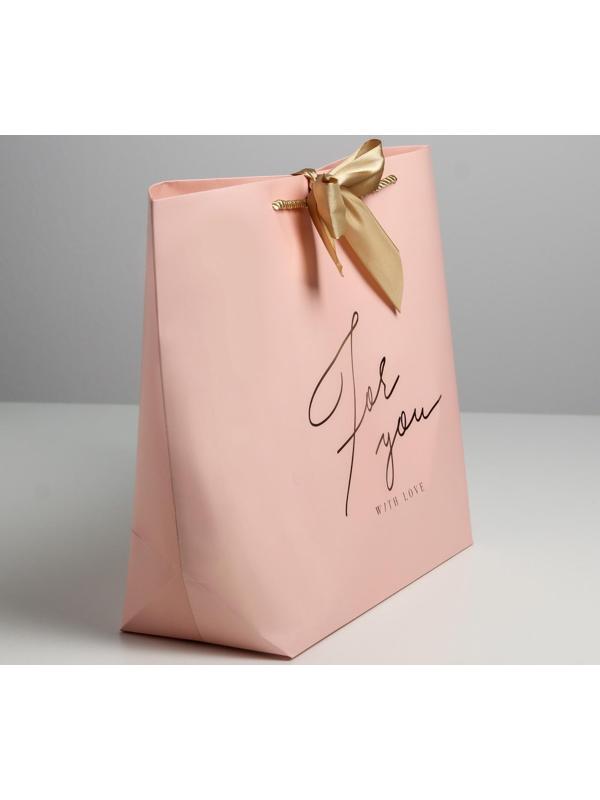Пакет подарочный «For you with love», 33 х 31 х 13 см