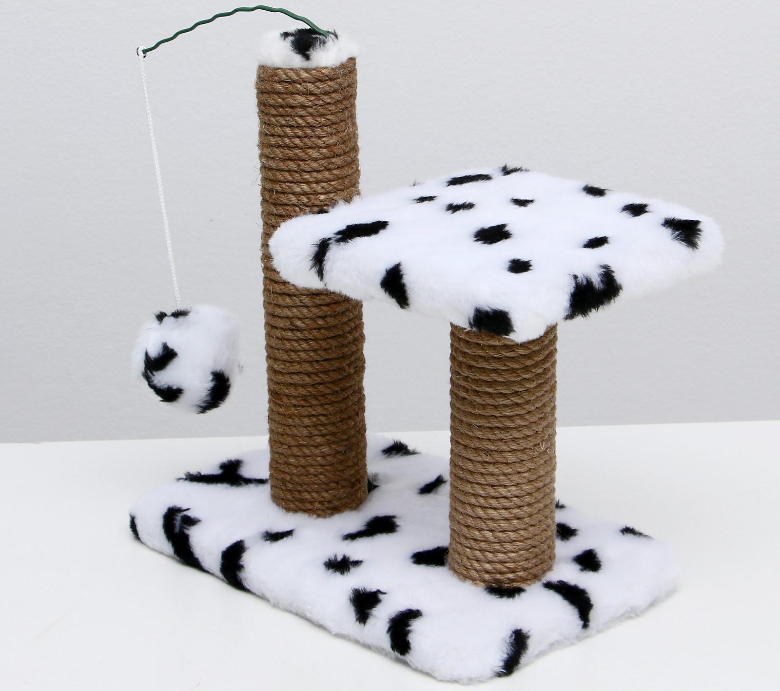 Когтеточка для котят двойная, 30 х 20 х 34 см, джут, далматинец