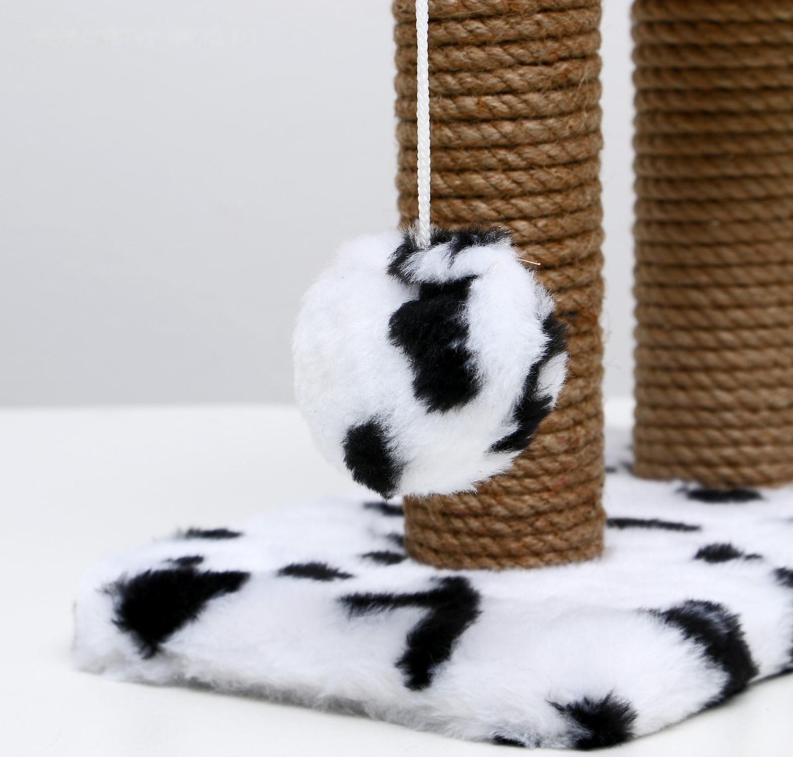 Когтеточка для котят двойная, 30 х 20 х 34 см, джут, далматинец