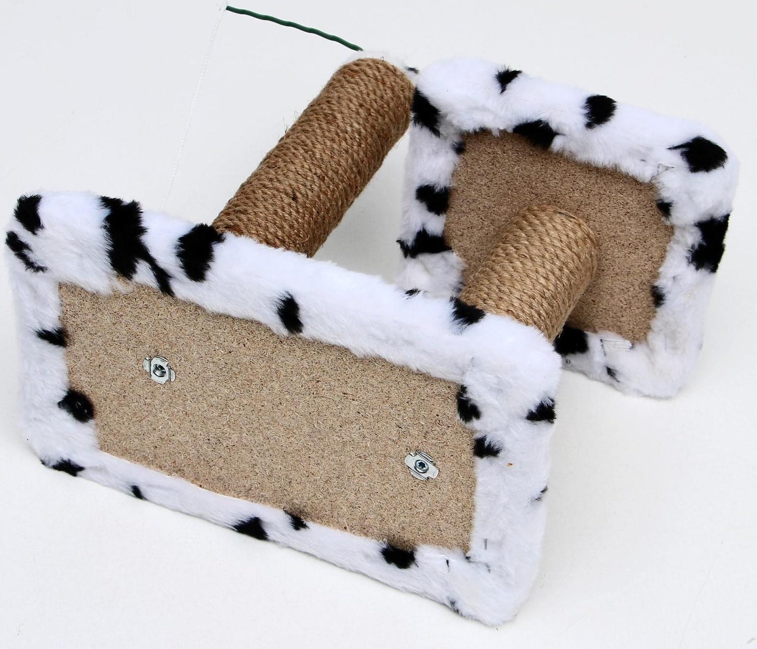 Когтеточка для котят двойная, 30 х 20 х 34 см, джут, далматинец