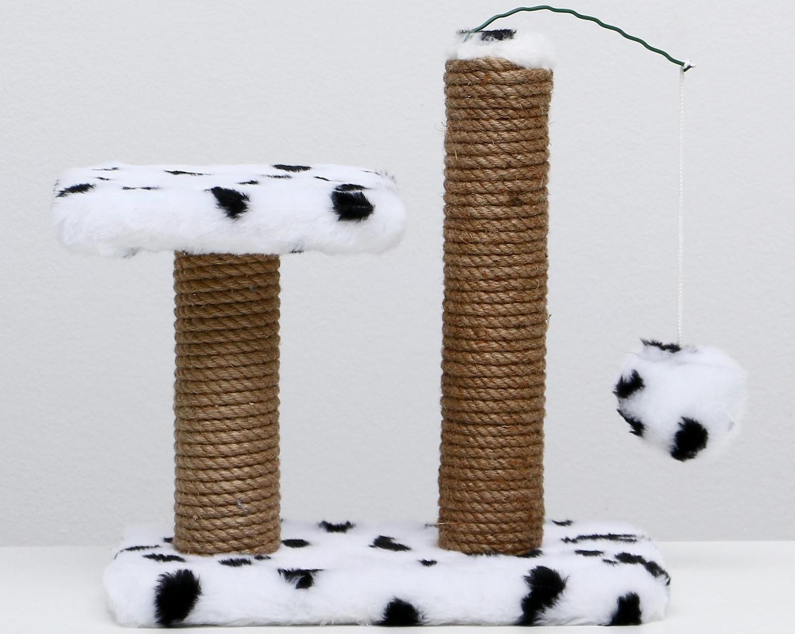 Когтеточка для котят двойная, 30 х 20 х 34 см, джут, далматинец