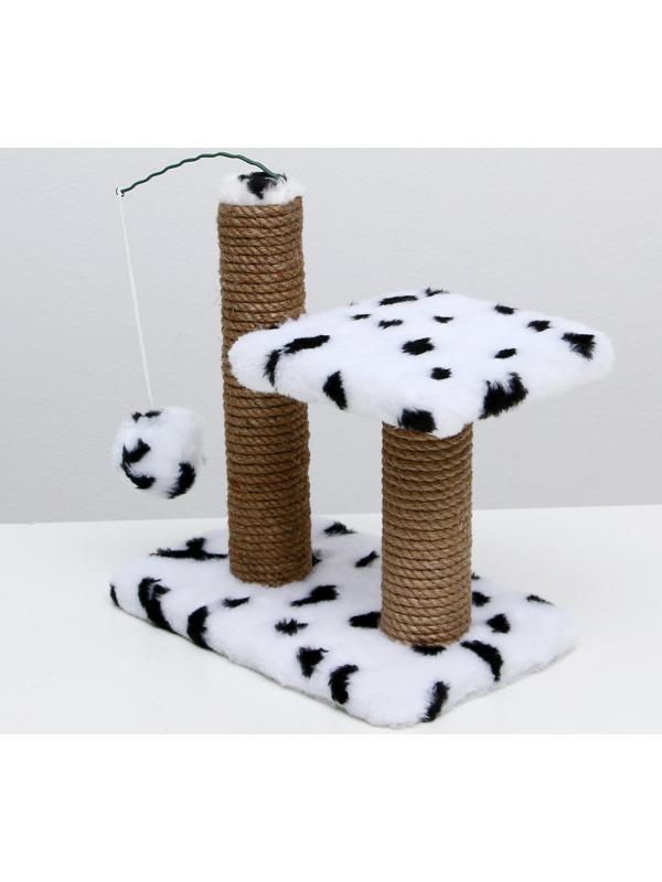 Когтеточка для котят двойная, 30 х 20 х 34 см, джут, далматинец