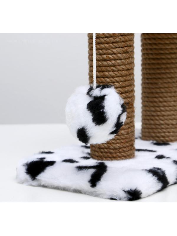 Когтеточка для котят двойная, 30 х 20 х 34 см, джут, далматинец