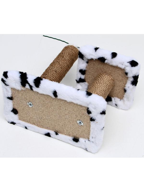 Когтеточка для котят двойная, 30 х 20 х 34 см, джут, далматинец