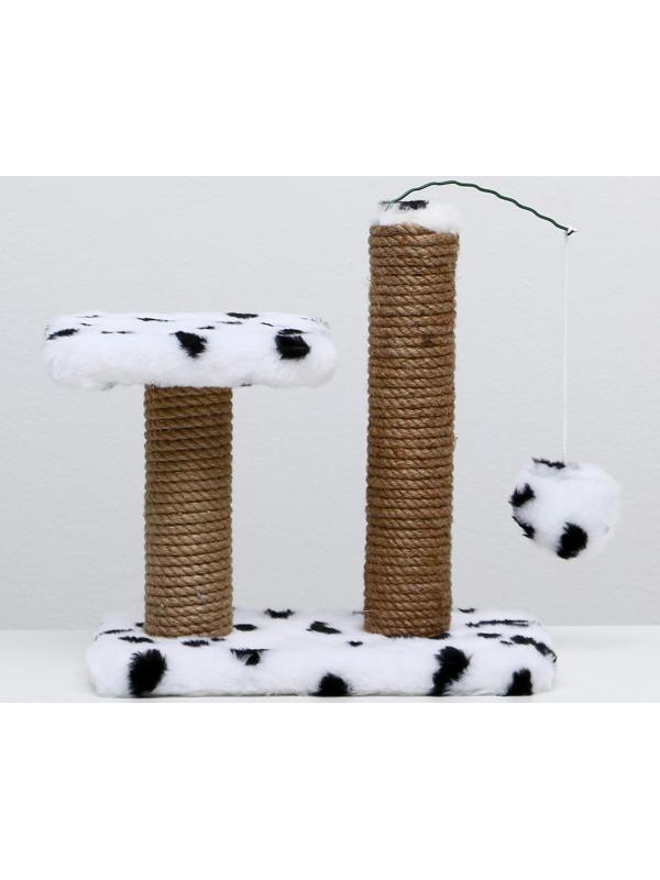 Когтеточка для котят двойная, 30 х 20 х 34 см, джут, далматинец
