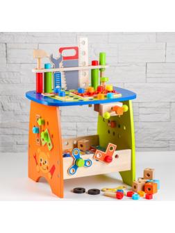 Игровой набор «Столярная мастерская», 89 деталей, 34,7 × 29,5 × 31 см