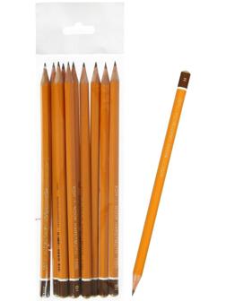 Набор карандашей чернографитных 10 штук, Koh-i-Noor 1500, H-H10, в пакете с европодвесом