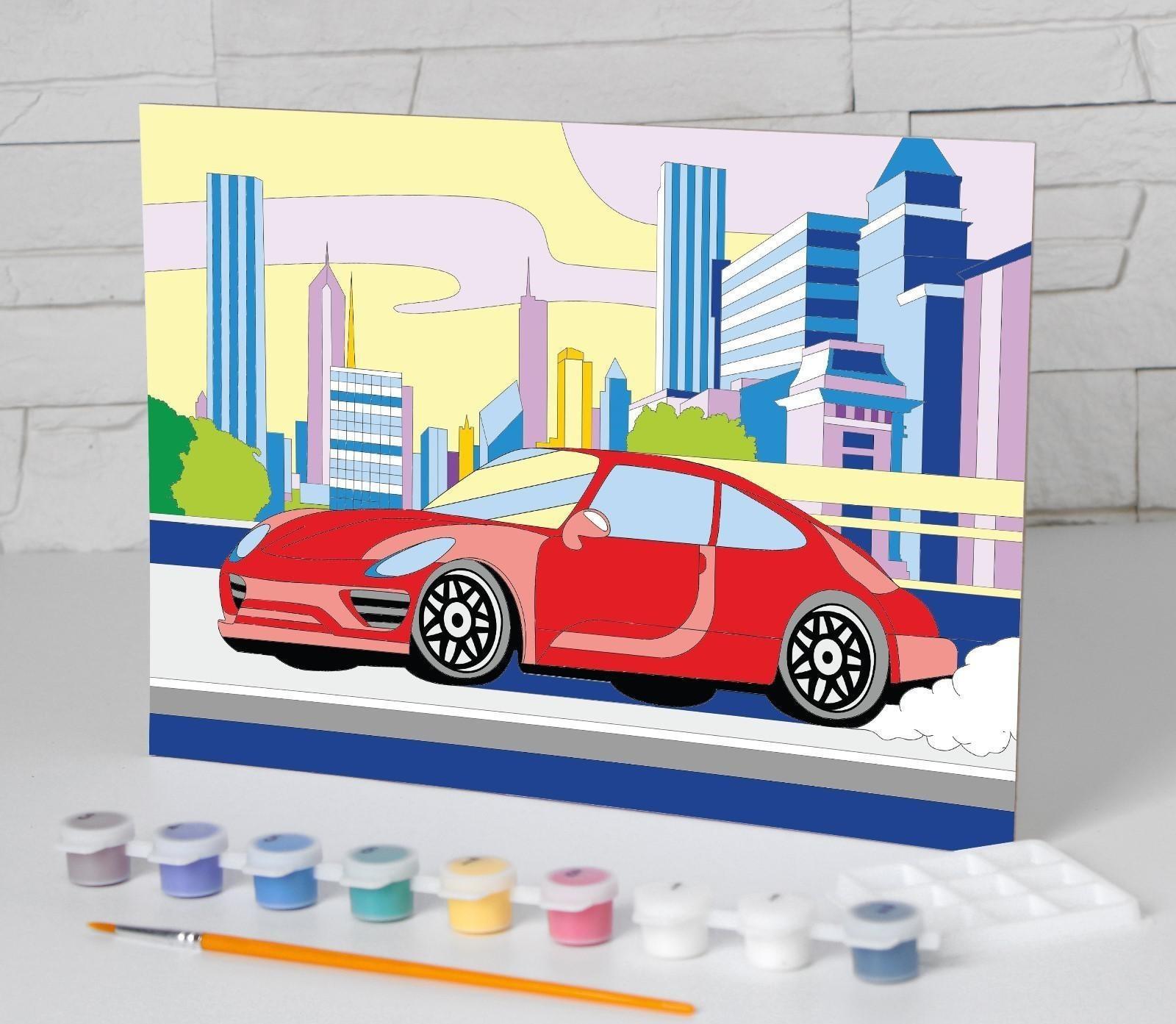 Картина по номерам «Машина» 20х28,5 см