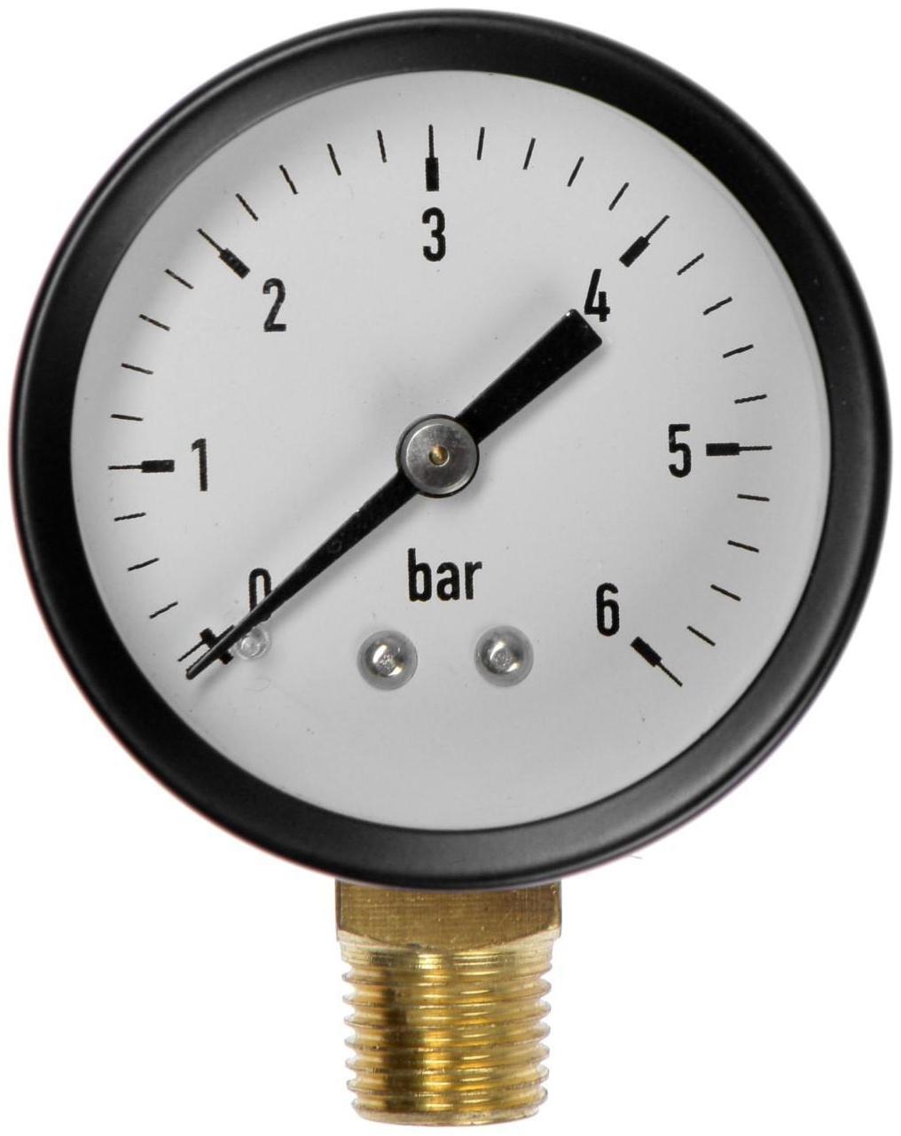 Манометр TAEN, радиальный, 6 атм, d=50 мм, наружная резьба 1/4
