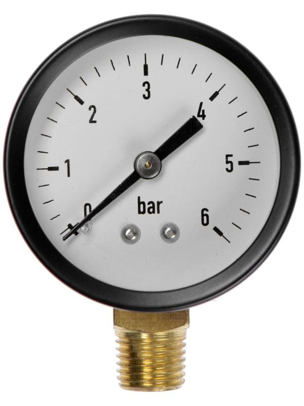 Манометр TAEN, радиальный, 6 атм, d=50 мм, наружная резьба 1/4
