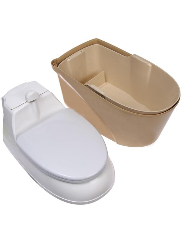 Биотуалет торфяной, 44 л, с ведром, торфом, вентиляцией и дренажом, «Piteco»