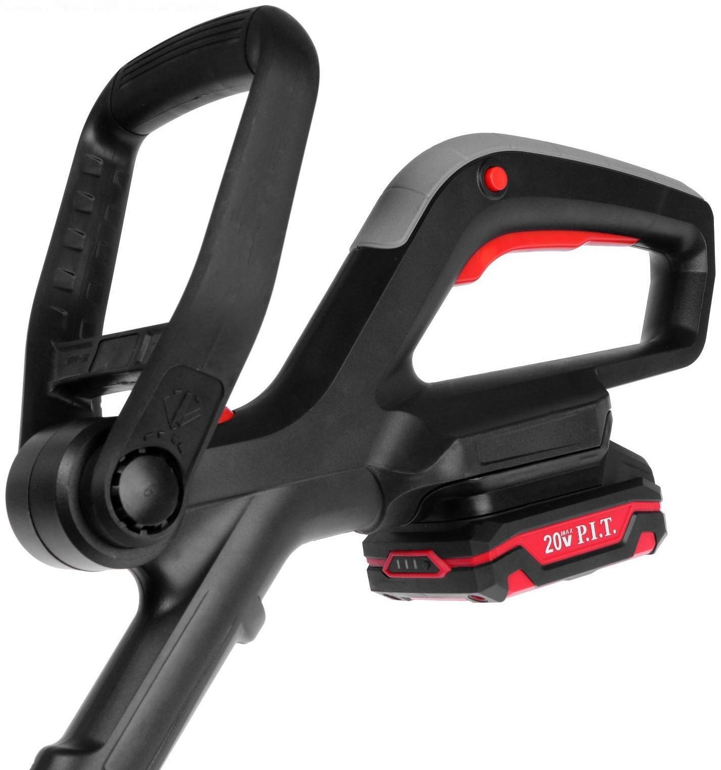 Триммер аккумуляторный P.I.T. PTR20H-250A/1, 20 В, 2 Ач, Li-lon, телескопическая штанга