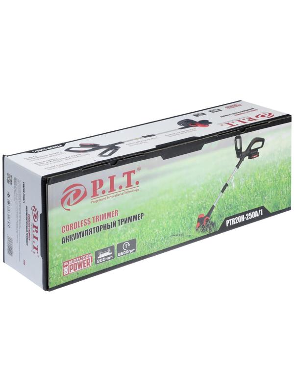 Триммер аккумуляторный P.I.T. PTR20H-250A/1, 20 В, 2 Ач, Li-lon, телескопическая штанга