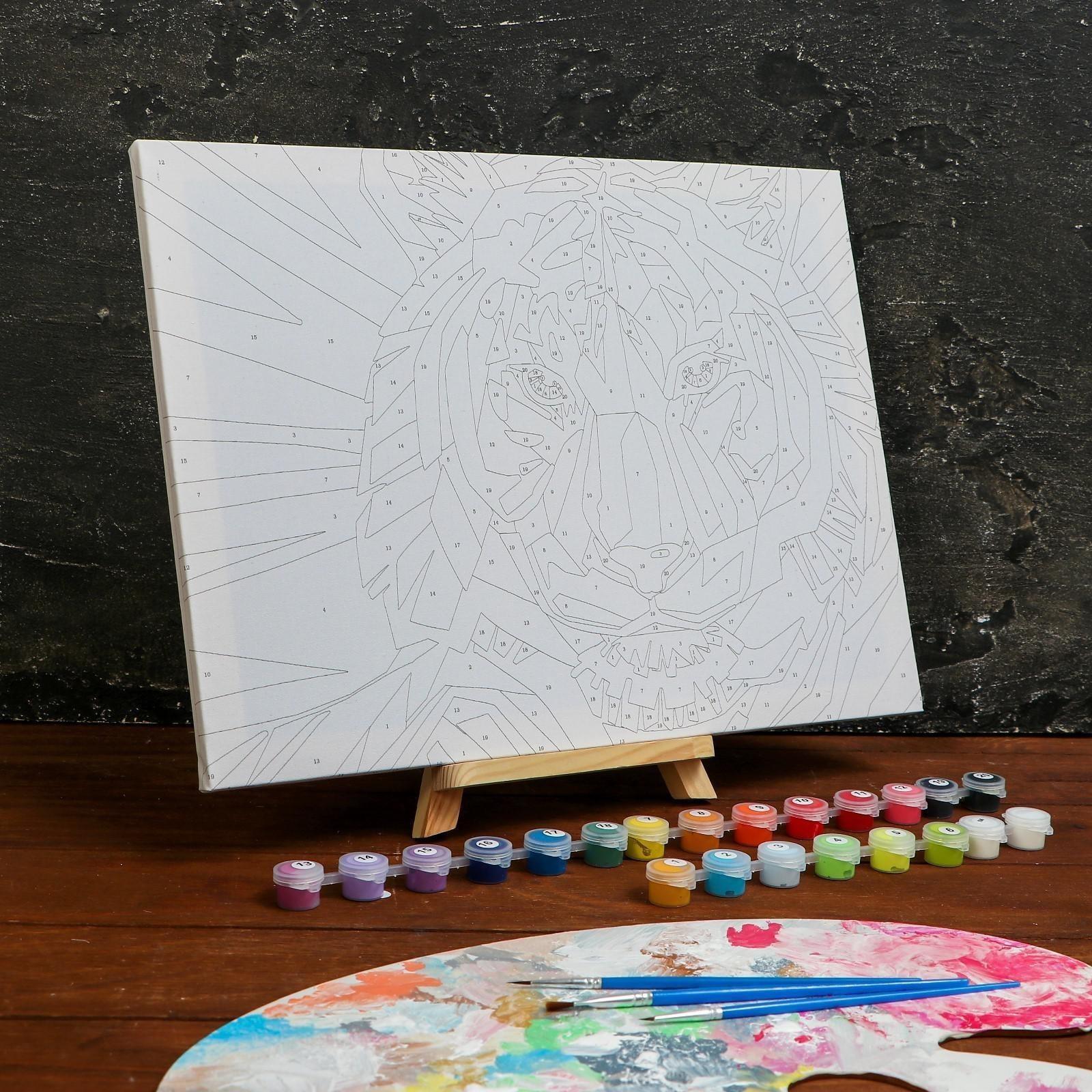 Картина по номерам на холсте с подрамником «Тигр» 30×40 см