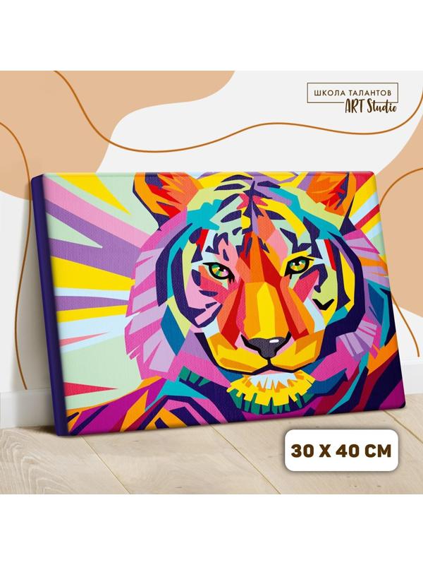 Картина по номерам на холсте с подрамником «Тигр» 30×40 см