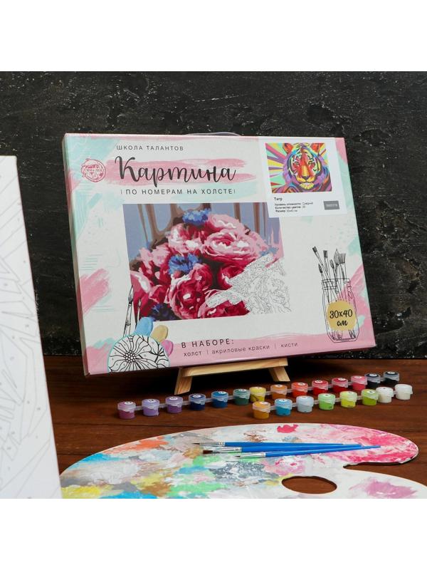 Картина по номерам на холсте с подрамником «Тигр» 30×40 см