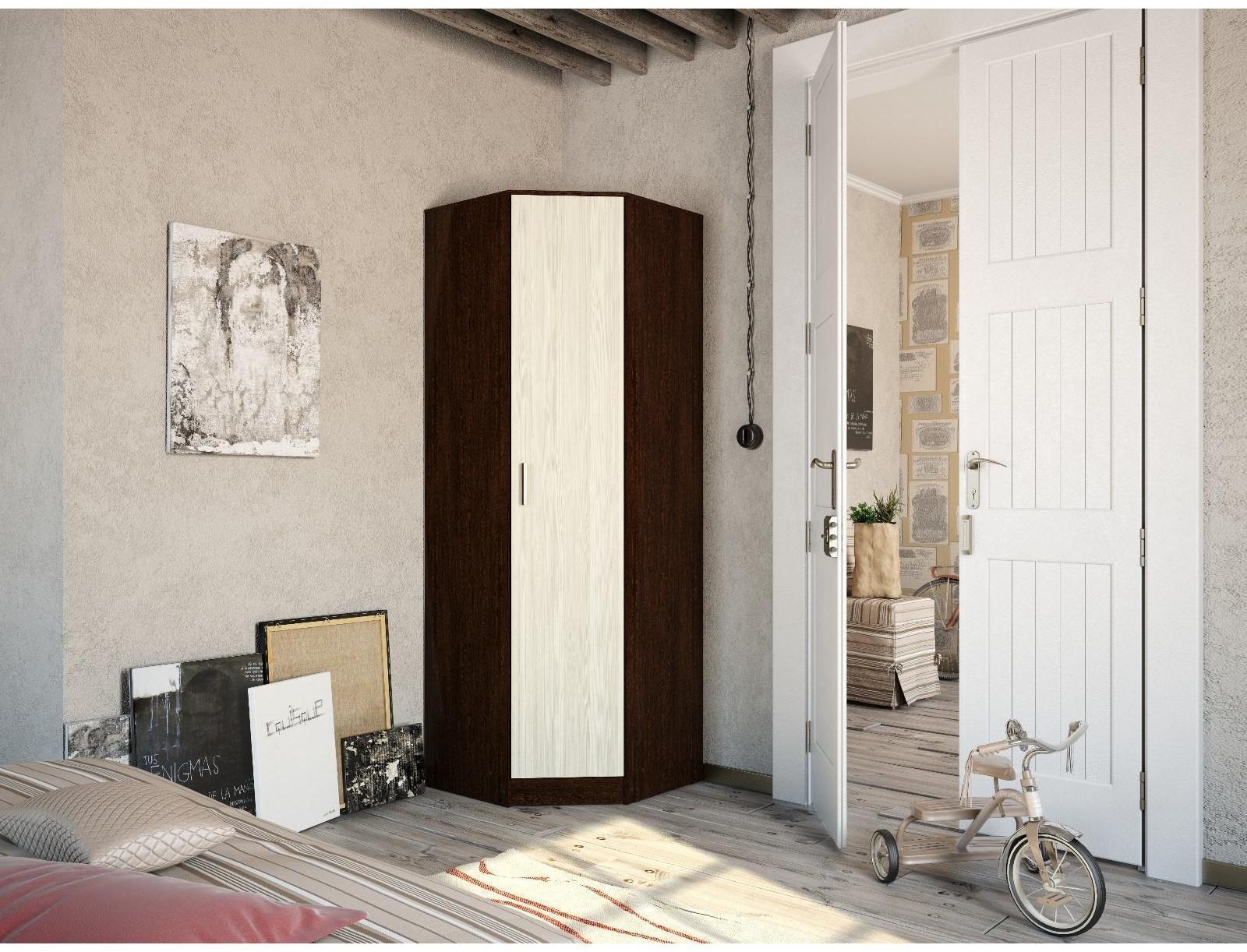 Шкаф угловой ЭКО 760/760х2200х481 Венге/сосна Лоредо