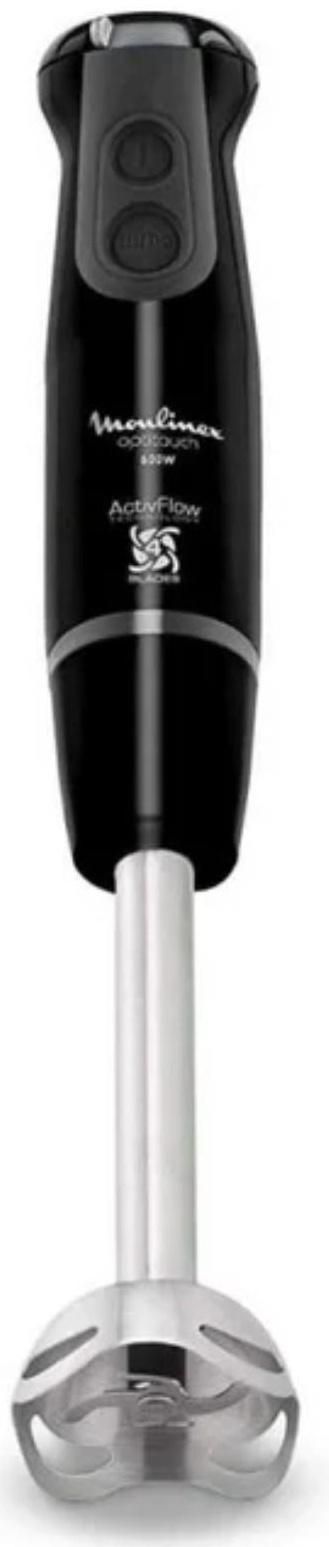 Блендер Moulinex DD833810, погружной, 600 Вт, 16 скоростей, 0.8 л, 3 насадки, чёрный