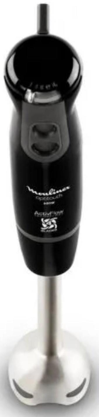 Блендер Moulinex DD833810, погружной, 600 Вт, 16 скоростей, 0.8 л, 3 насадки, чёрный