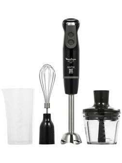 Блендер Moulinex DD833810, погружной, 600 Вт, 16 скоростей, 0.8 л, 3 насадки, чёрный