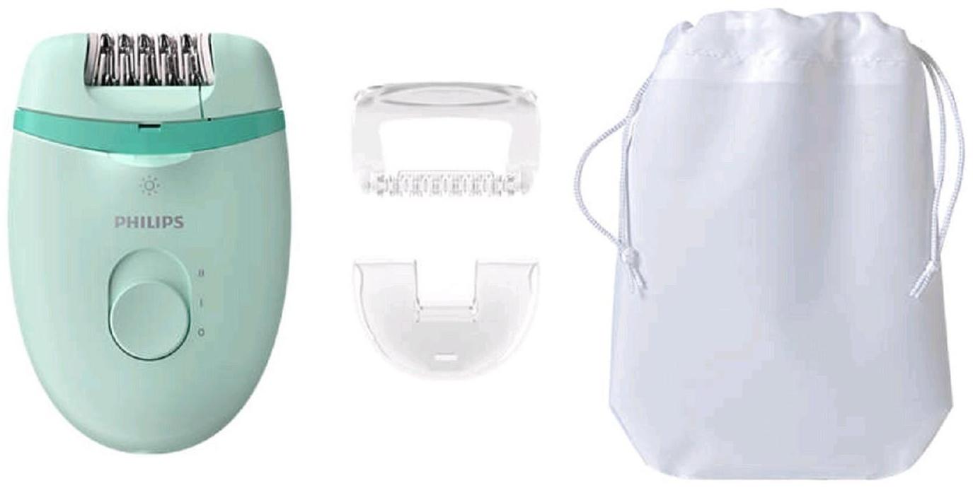 Эпилятор Philips BRE265/00, 5.4 Вт, 20 пинцетов, 2 скорости, от сети, цвет мятный