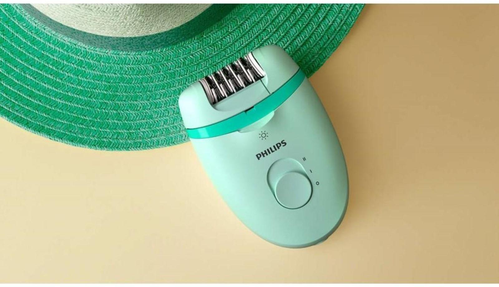 Эпилятор Philips BRE265/00, 5.4 Вт, 20 пинцетов, 2 скорости, от сети, цвет мятный