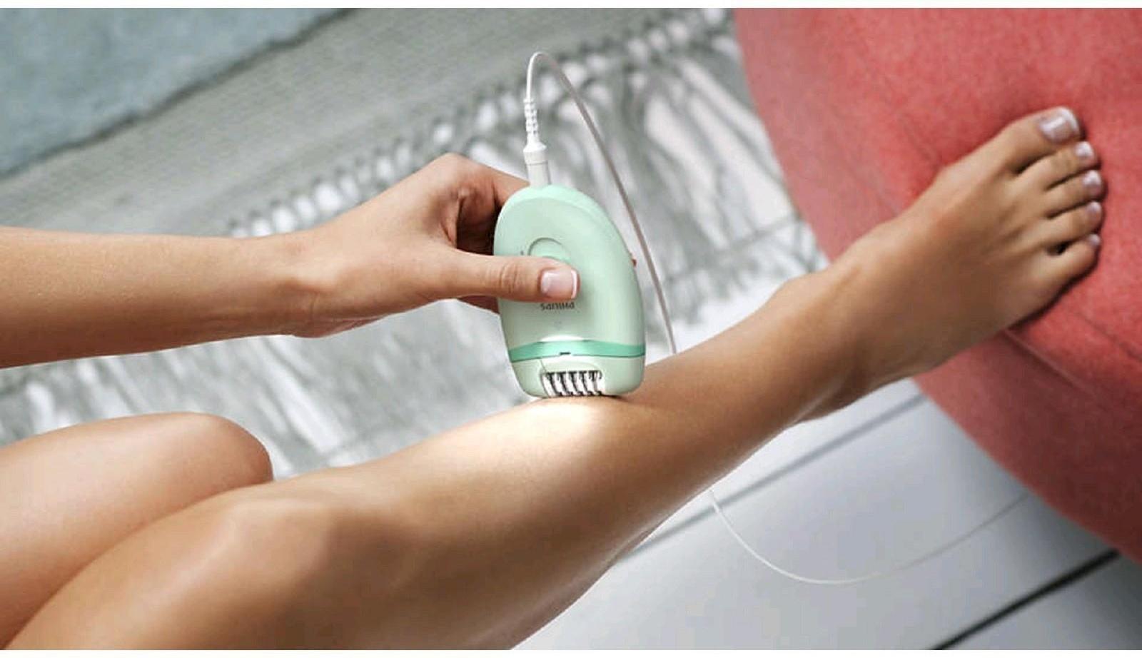 Эпилятор Philips BRE265/00, 5.4 Вт, 20 пинцетов, 2 скорости, от сети, цвет мятный