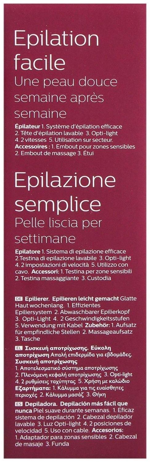 Эпилятор Philips BRE265/00, 5.4 Вт, 20 пинцетов, 2 скорости, от сети, цвет мятный