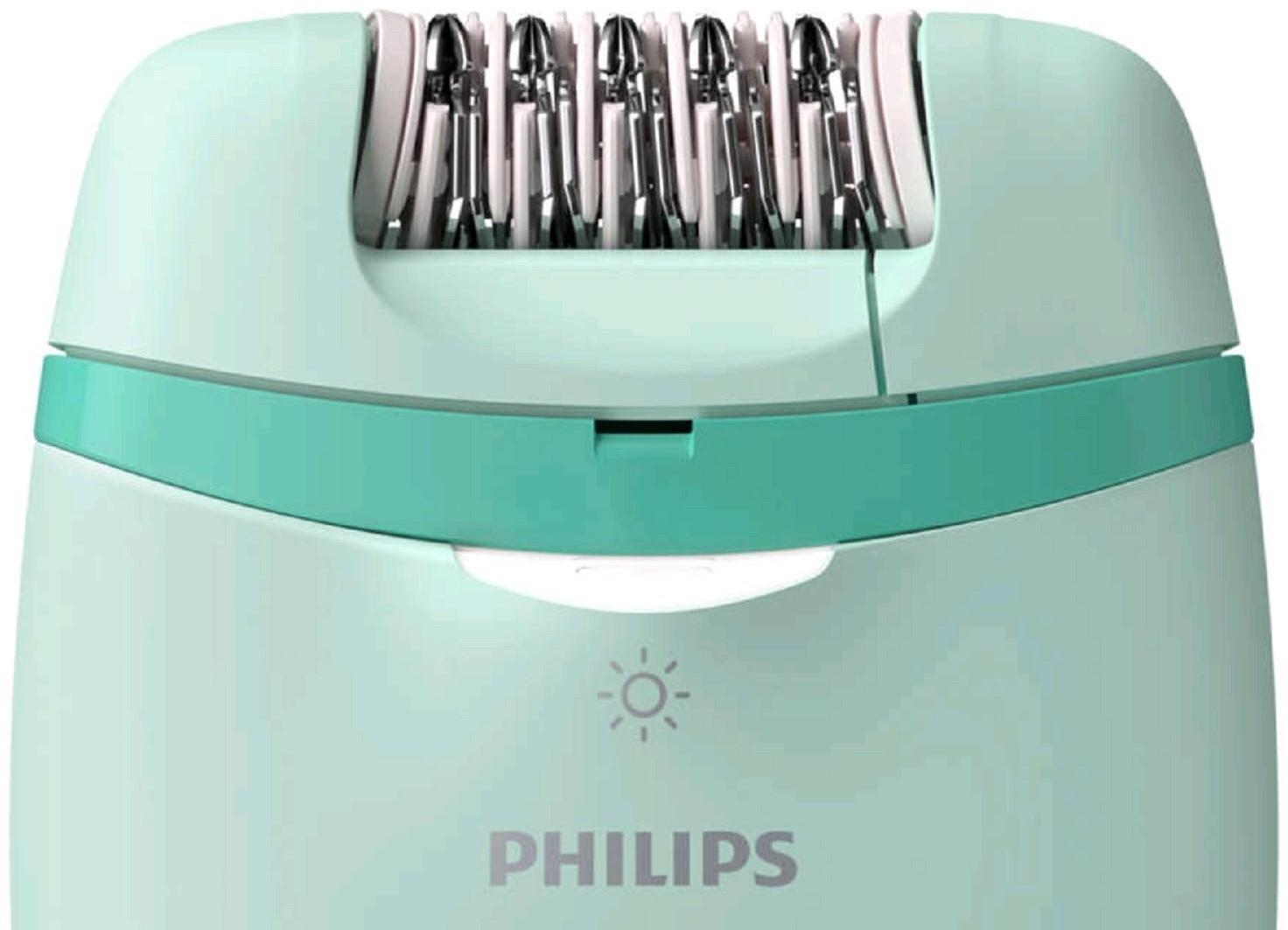 Эпилятор Philips BRE265/00, 5.4 Вт, 20 пинцетов, 2 скорости, от сети, цвет мятный