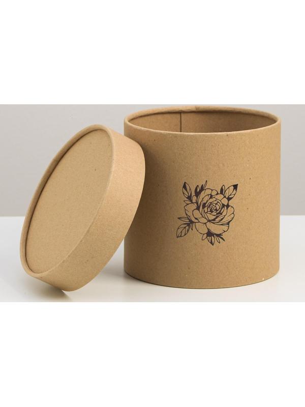 Шляпная коробка из крафта «Цветок», 15 х 15 см