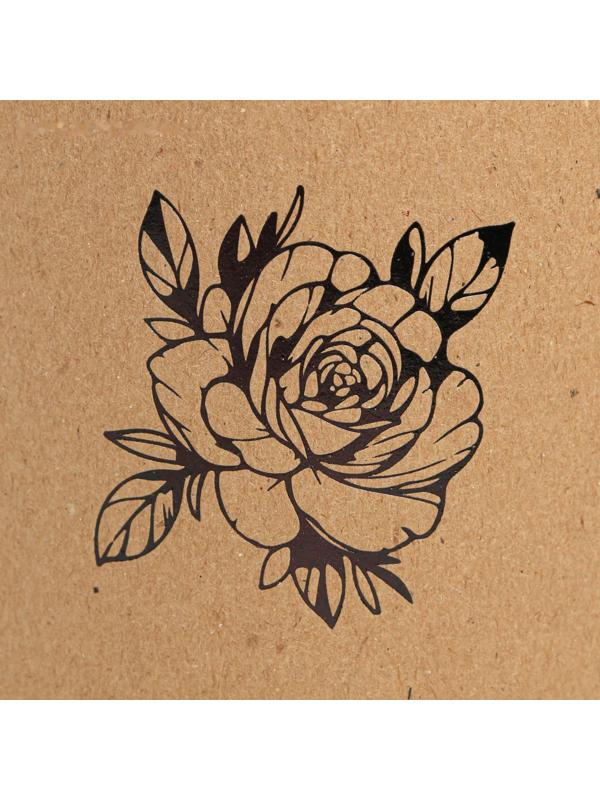 Шляпная коробка из крафта «Цветок», 15 х 15 см