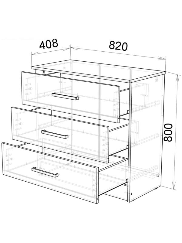 Комод Адель 820х405х800 Венге/Сосна Лоредо
