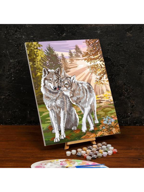 Картина по номерам на холсте с подрамником «Волки» 40×50 см
