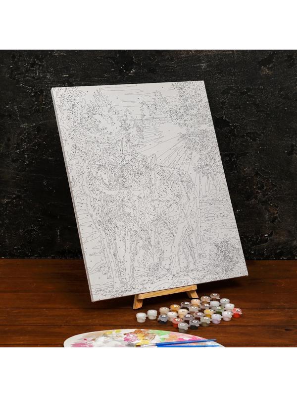 Картина по номерам на холсте с подрамником «Волки» 40×50 см