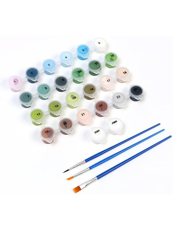 Картина по номерам на холсте с подрамником «Береза у озера» 40×50 см