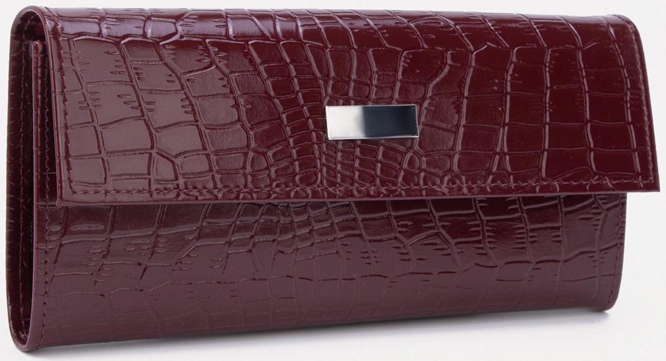 Кошелёк на кнопке, цвет бордовый