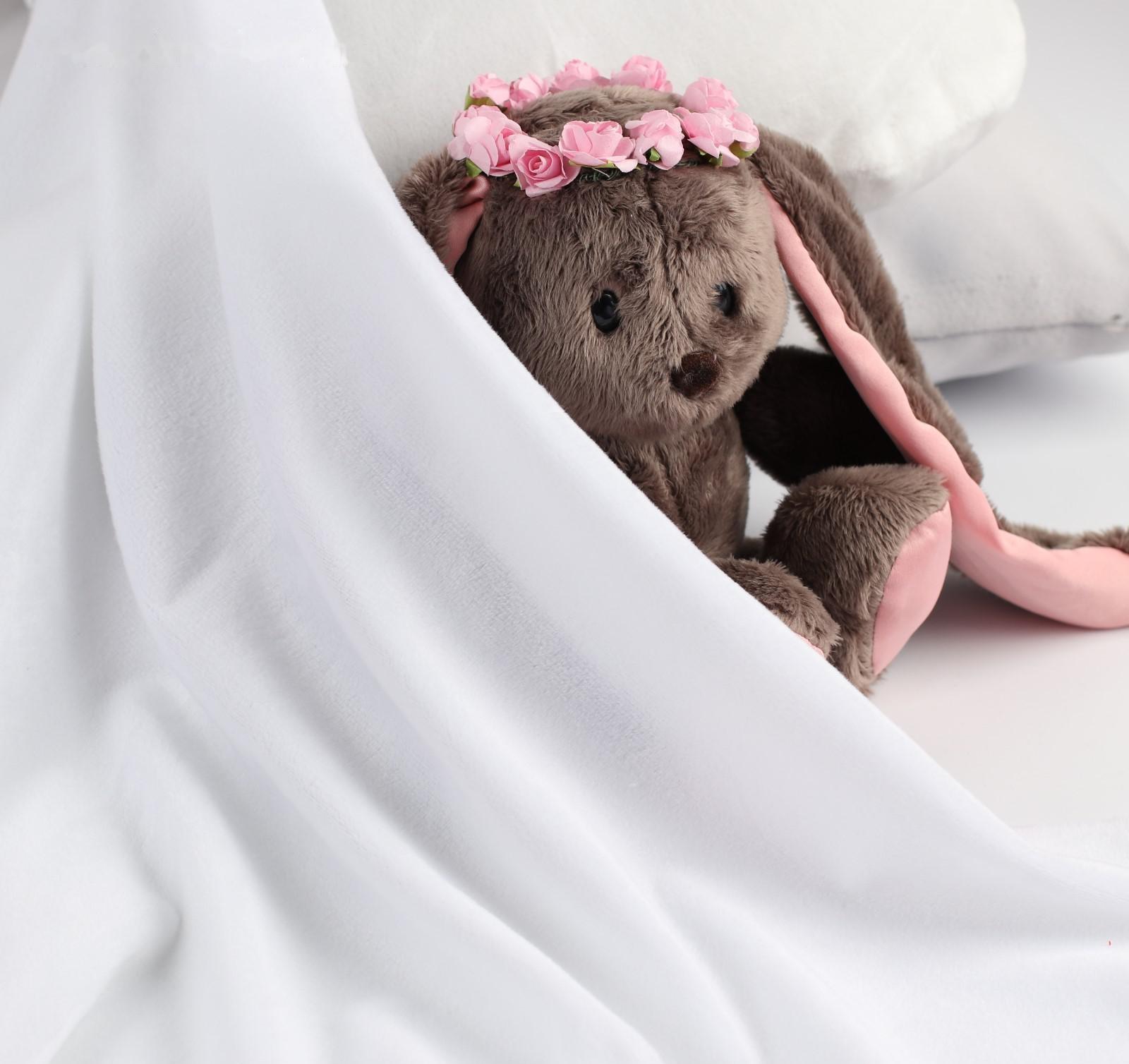 Отрез для рукоделия, плюш, цвет белый, 53 × 50 см