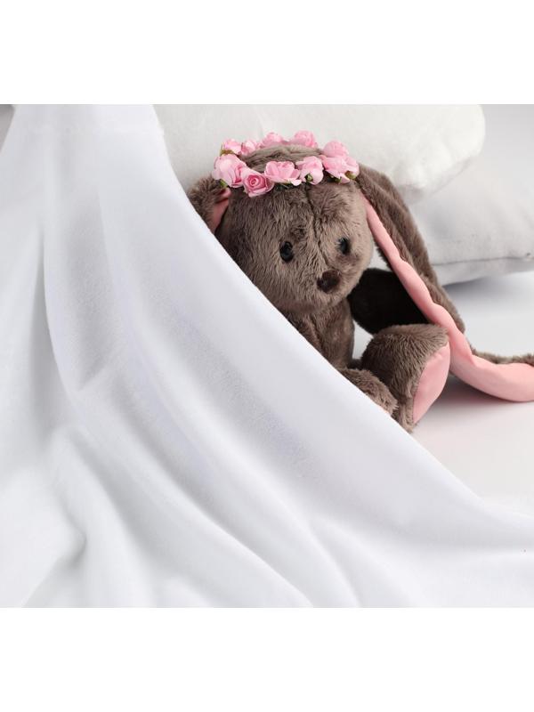 Отрез для рукоделия, плюш, цвет белый, 53 × 50 см