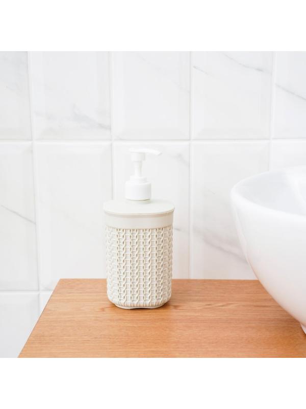 Дозатор для мыла «Вязание», 500 мл, цвет белый ротанг