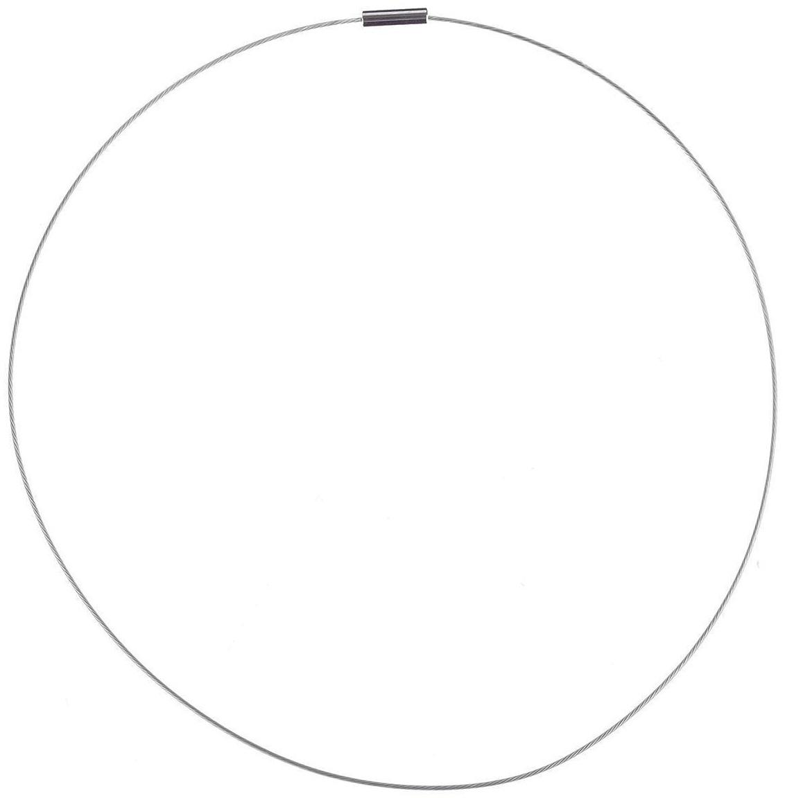 Основа для колье (чокер) с замком, 1мм, набор 5шт, цвет стальной, 45 см