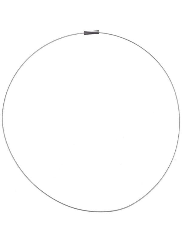 Основа для колье (чокер) с замком, 1мм, набор 5шт, цвет стальной, 45 см