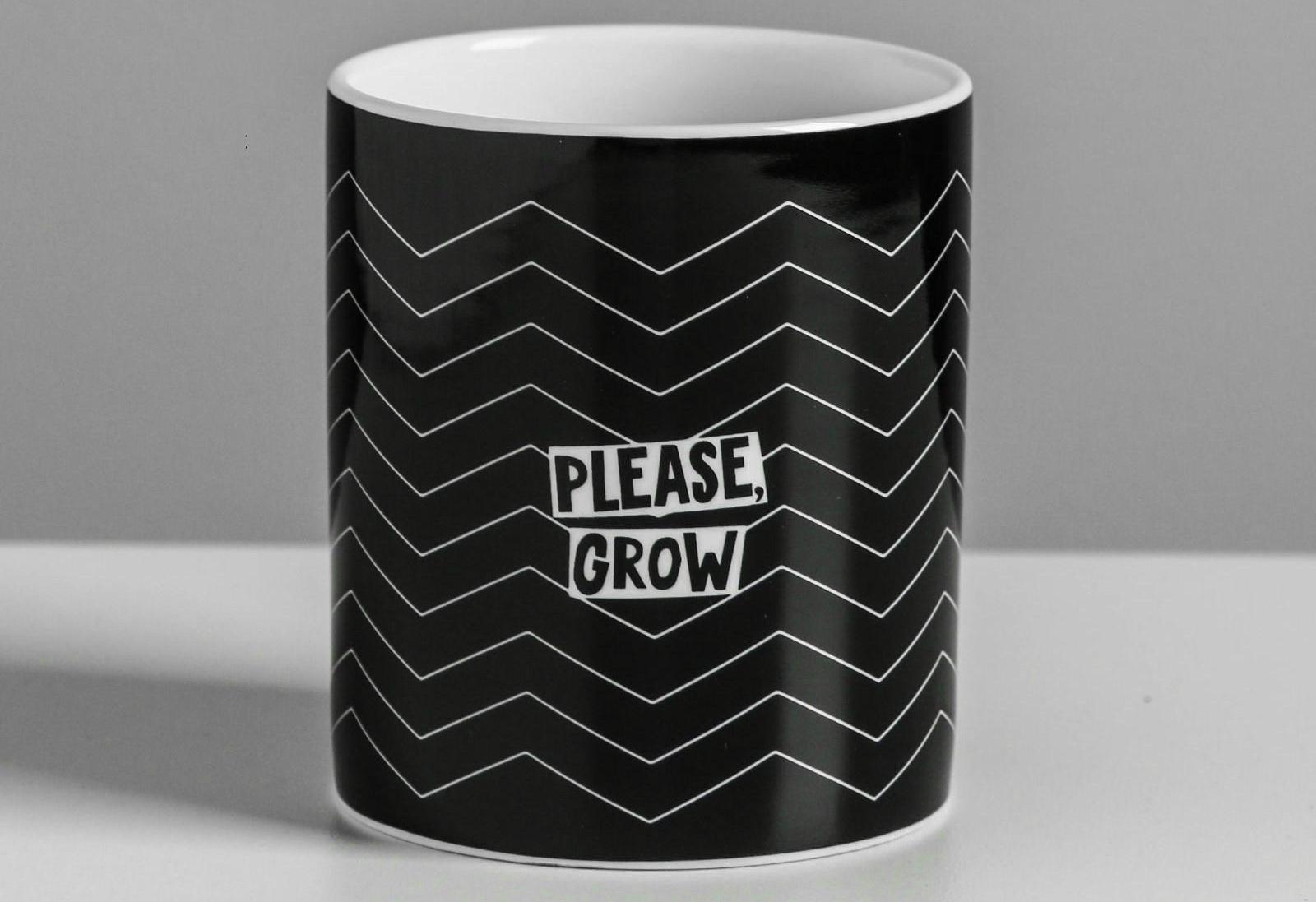 Керамическое кашпо «Please grow», 8 х 9,5 см