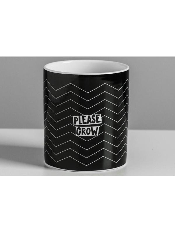 Керамическое кашпо «Please grow», 8 х 9,5 см