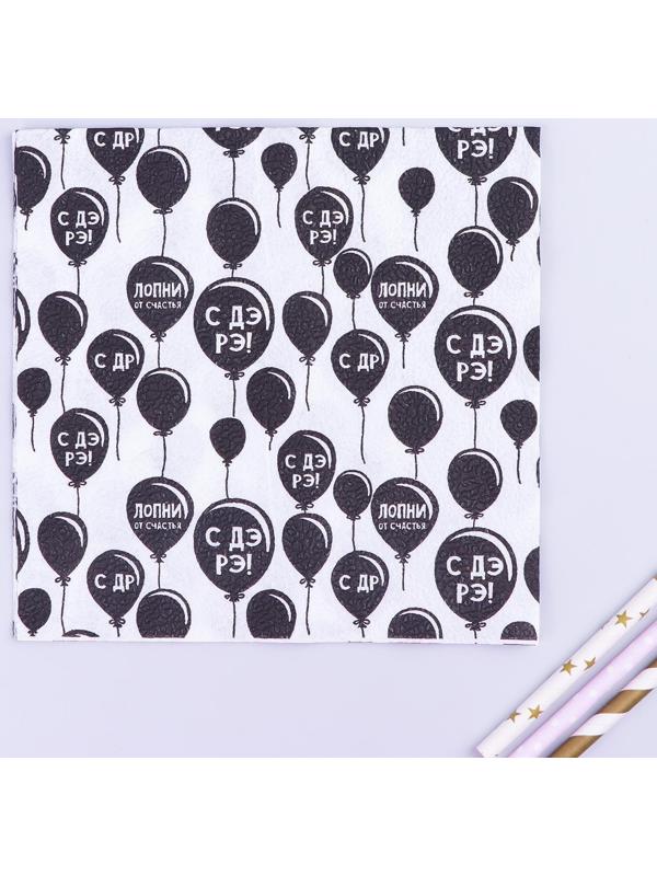 Салфетки бумажные «С днём рождения», двухслойные, воздушные шары, 33х33 см, набор 20 шт.