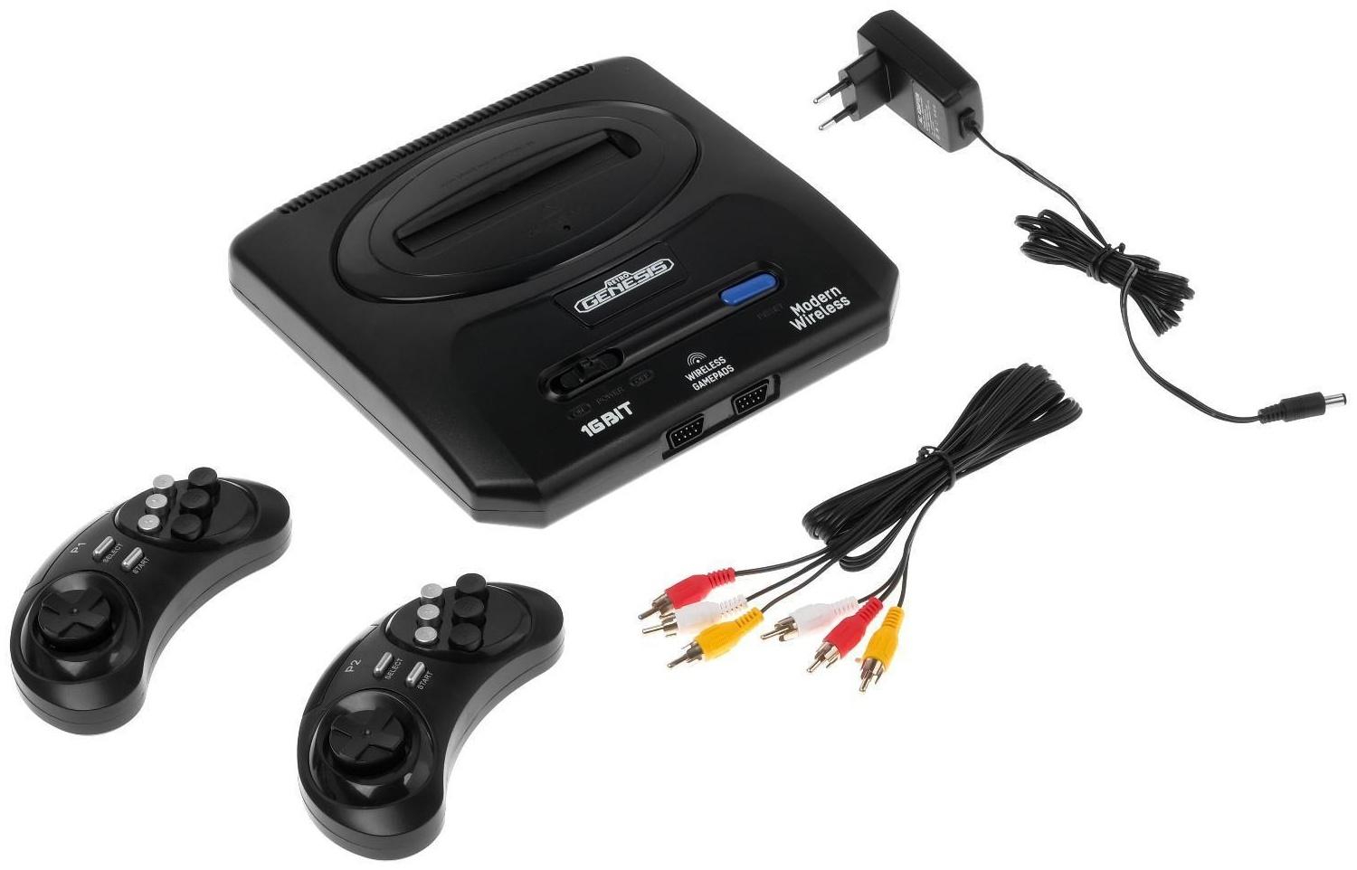 Игровая приставка Sega Retro Genesis Modern Wireless,16 Bit, 2 беспр. джойст.,170 игр,черная